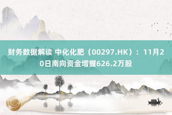 财务数据解读 中化化肥（00297.HK）：11月20日南向资金增握626.2万股