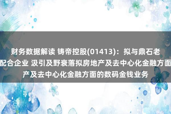 财务数据解读 铸帝控股(01413)：拟与鼎石老本(00804)竖立配合企业 汲引及野衰落拟房地产及去中心化金融方面的数码金钱业务