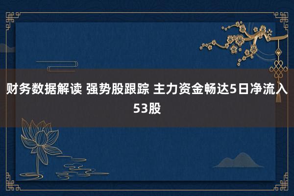 财务数据解读 强势股跟踪 主力资金畅达5日净流入53股