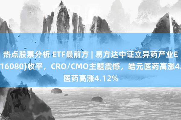 热点股票分析 ETF最前方 | 易方达中证立异药产业ETF(516080)收平，CRO/CMO主题震憾，皓元医药高涨4.12%