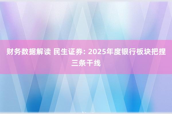 财务数据解读 民生证券: 2025年度银行板块把捏三条干线