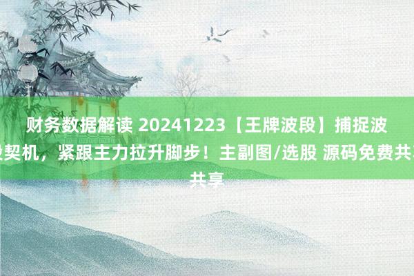 财务数据解读 20241223【王牌波段】捕捉波段契机，紧跟主力拉升脚步！主副图/选股 源码免费共享