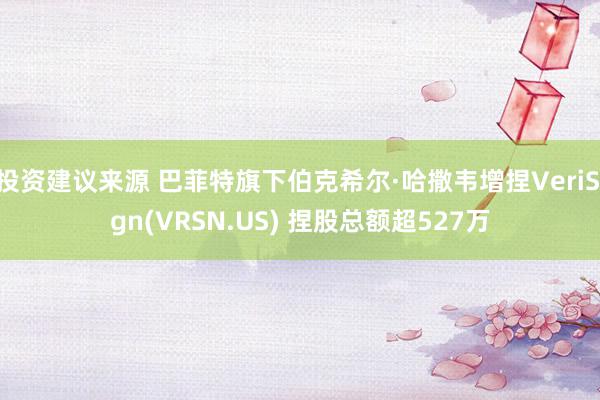 投资建议来源 巴菲特旗下伯克希尔·哈撒韦增捏VeriSign(VRSN.US) 捏股总额超527万