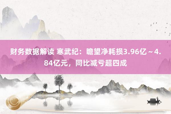 财务数据解读 寒武纪：瞻望净耗损3.96亿～4.84亿元，同比减亏超四成