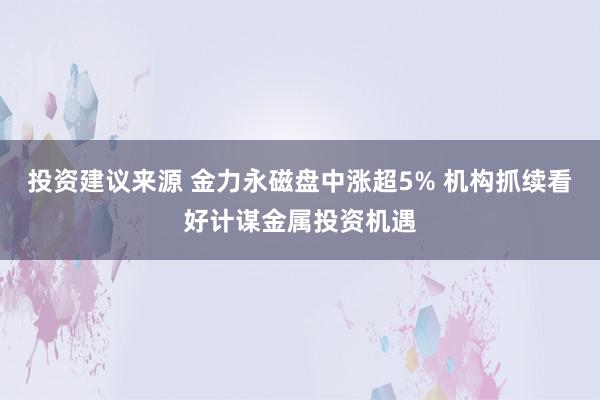 投资建议来源 金力永磁盘中涨超5% 机构抓续看好计谋金属投资机遇