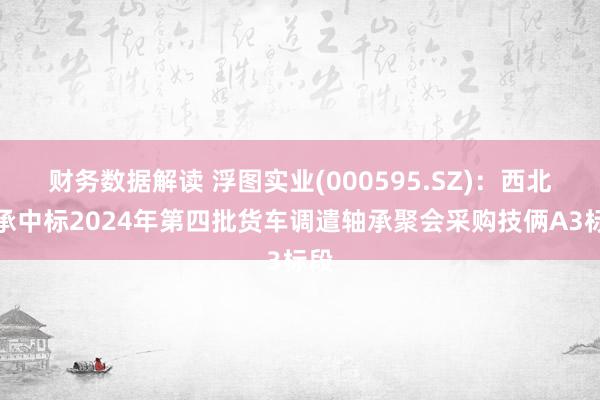 财务数据解读 浮图实业(000595.SZ)：西北轴承中标2024年第四批货车调遣轴承聚会采购技俩A3标段