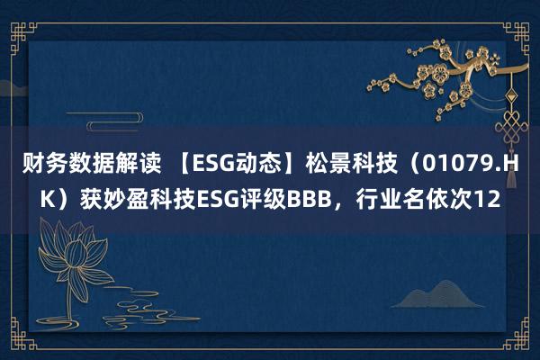 财务数据解读 【ESG动态】松景科技（01079.HK）获妙盈科技ESG评级BBB，行业名依次12