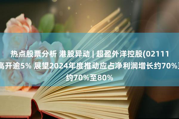 热点股票分析 港股异动 | 超盈外洋控股(02111)盈喜高开逾5% 展望2024年度推动应占净利润增长约70%至80%